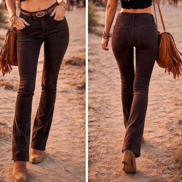 7 For All Mankind Denim - 7 For All Mankind Brown Corduroy Skinny Jeans Size 28 Boho Festival Y2K Low Rise